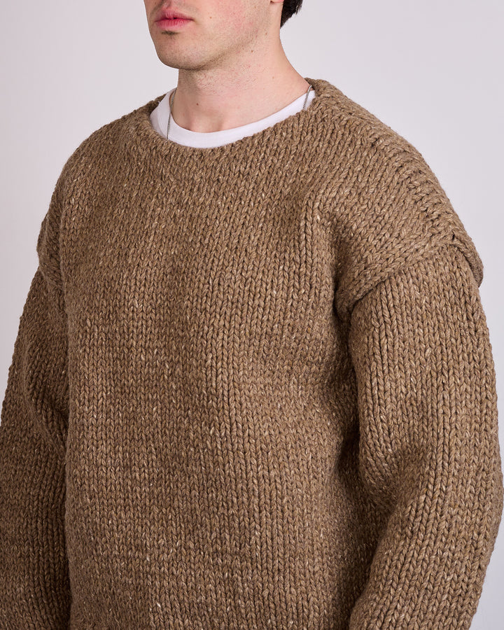 visvim Amplus Boatneck Hand Knit Sweater Brown