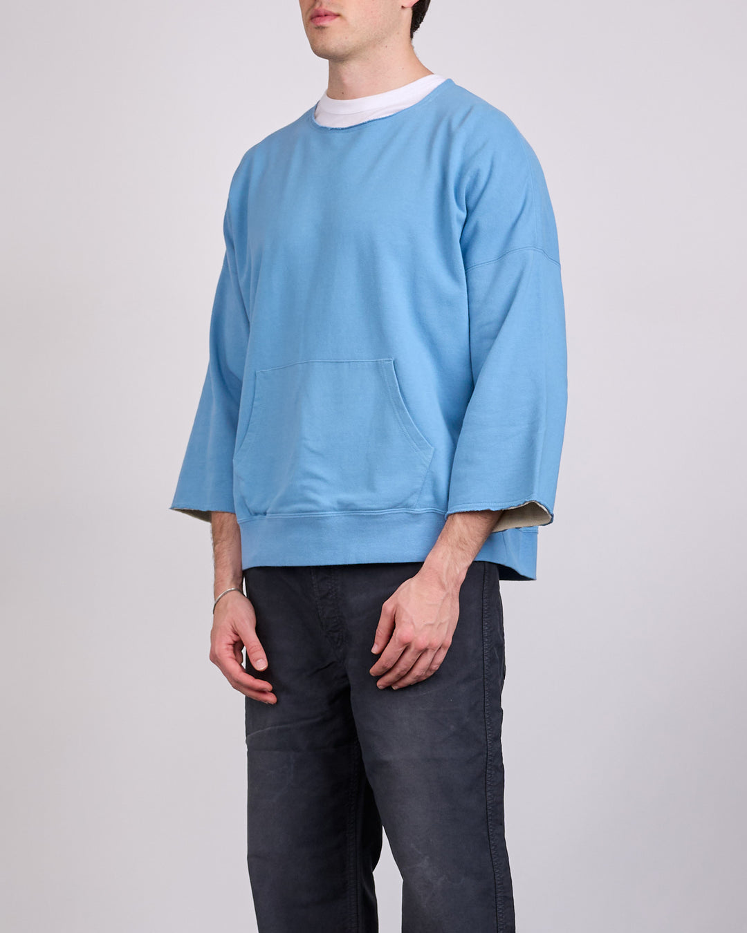 visvim Burrow Dual Sweat Crewneck DMGD Lt.Blue