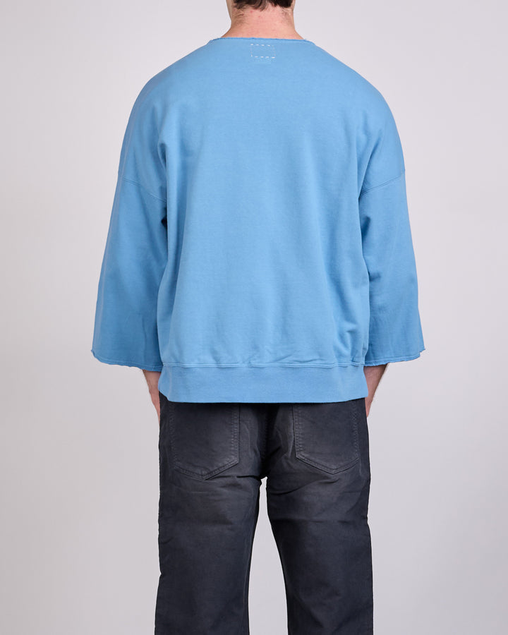 visvim Burrow Dual Sweat Crewneck DMGD Lt.Blue