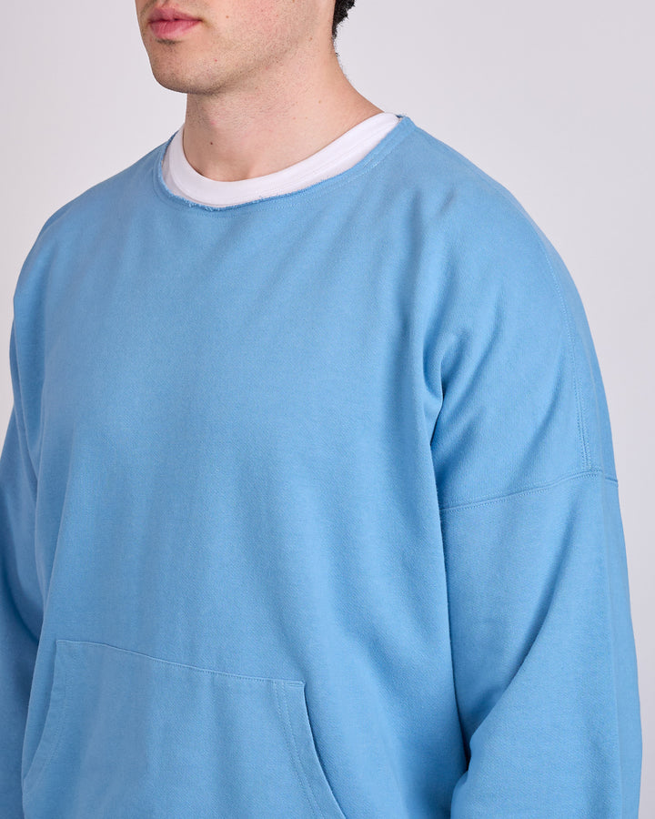 visvim Burrow Dual Sweat Crewneck DMGD Lt.Blue