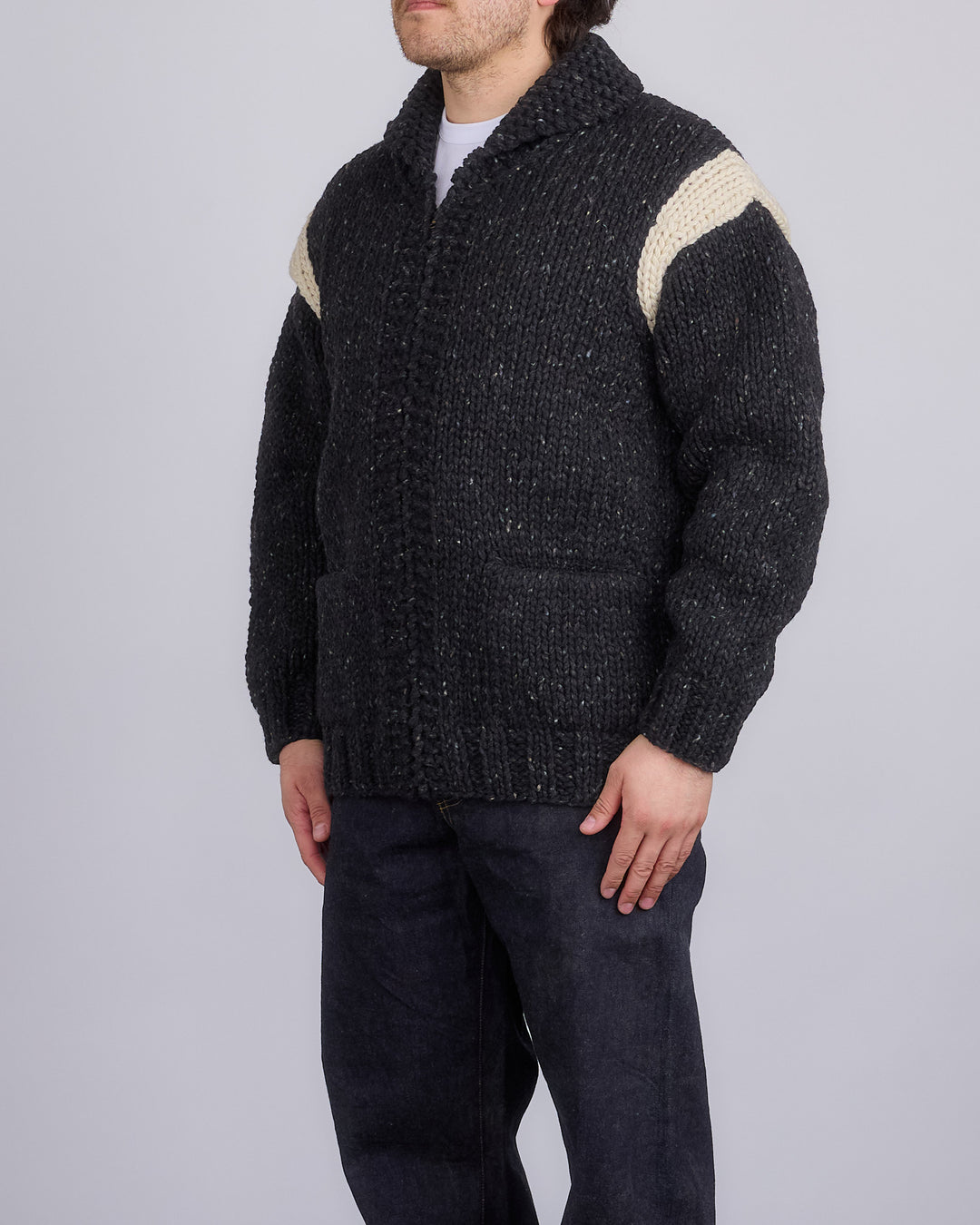 visvim Cowichan Hand Knit Sweater Black