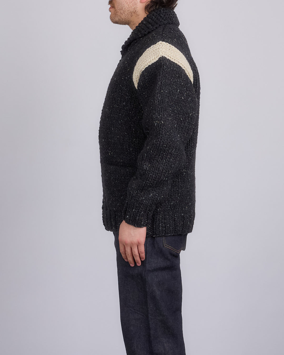 visvim Cowichan Hand Knit Sweater Black