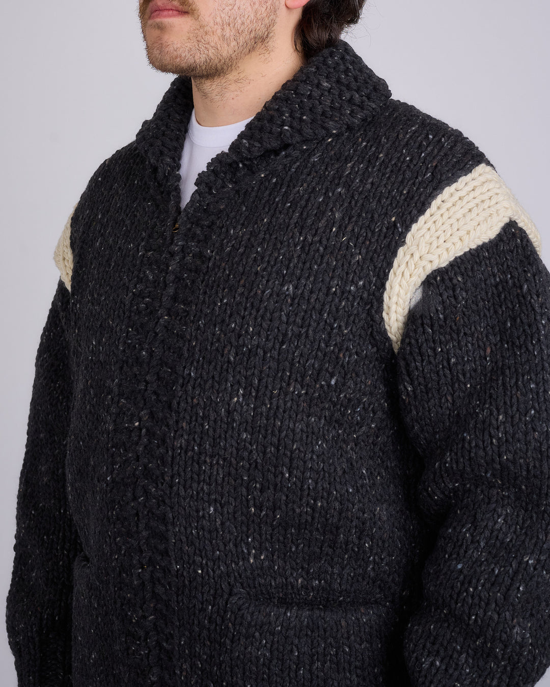 visvim Cowichan Hand Knit Sweater Black