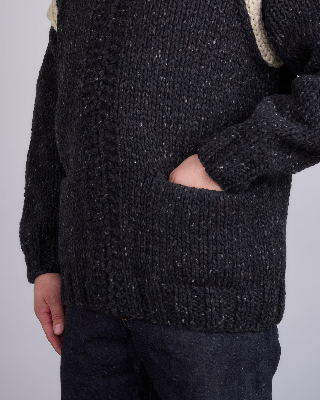 visvim Cowichan Hand Knit Sweater Black