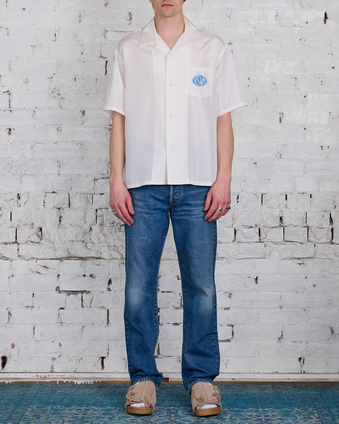 visvim Crosby Button-Down Shirt Silk Off White