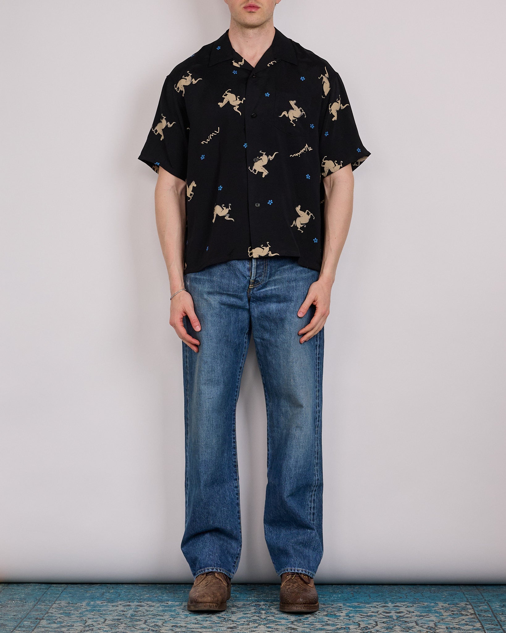 visvim Crosby Button Shirt Short Sleeve Black – LESS 17