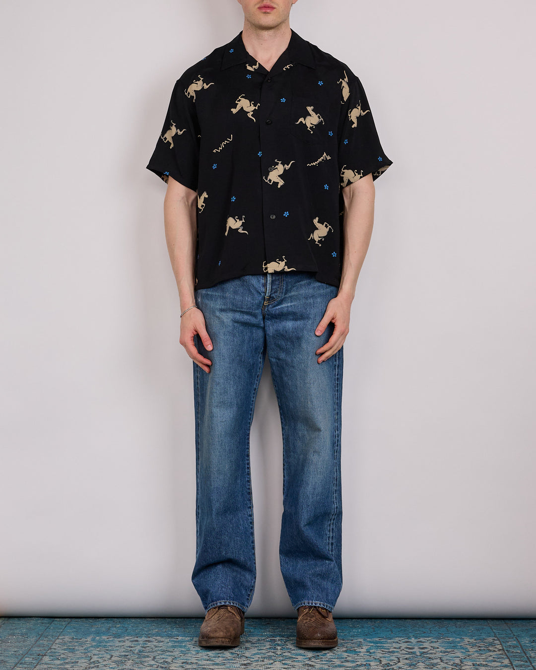 visvim Crosby Button Shirt Short Sleeve Black