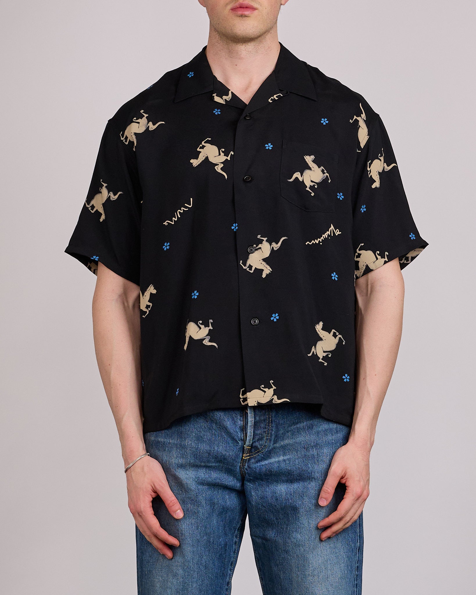 visvim Crosby Button Shirt Short Sleeve Black – LESS 17