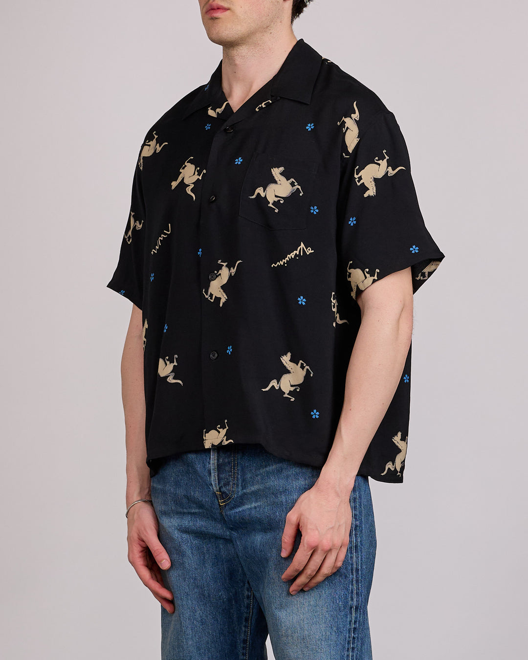visvim Crosby Button Shirt Short Sleeve Black