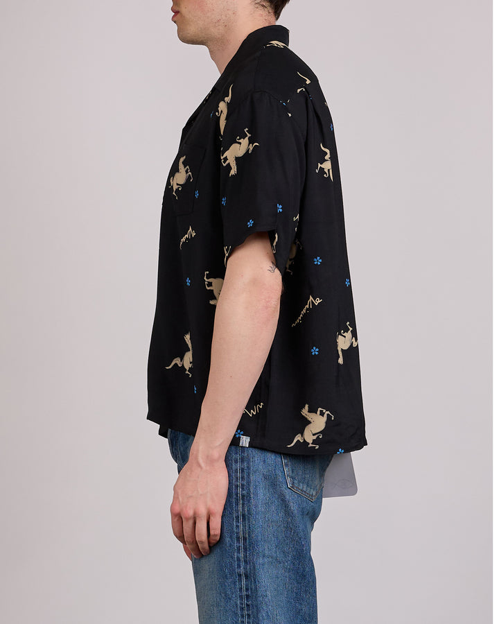 visvim Crosby Button Shirt Short Sleeve Black