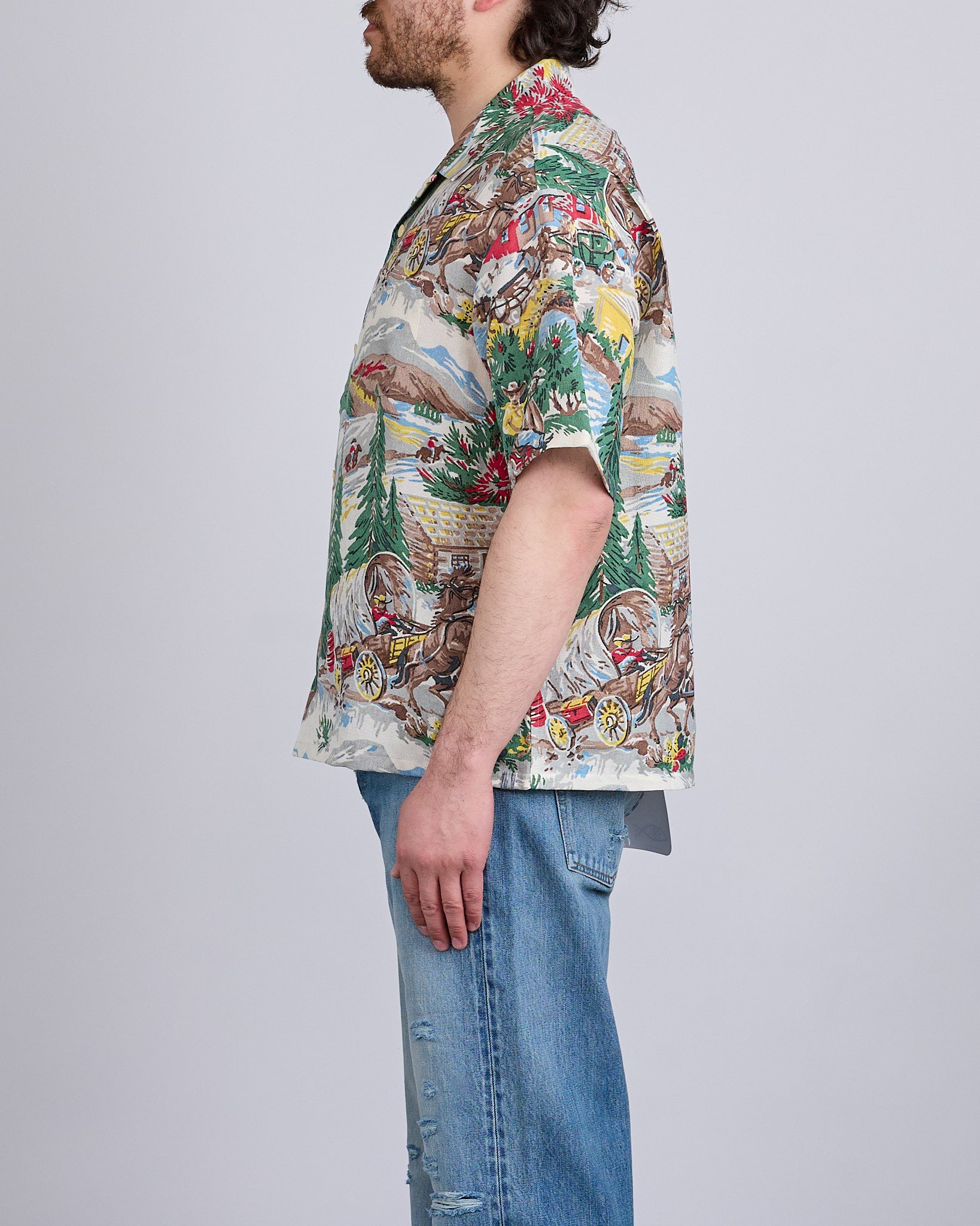 visvim Crosby Button Shirt Short Sleeve (Washi Chirimen) Ivory