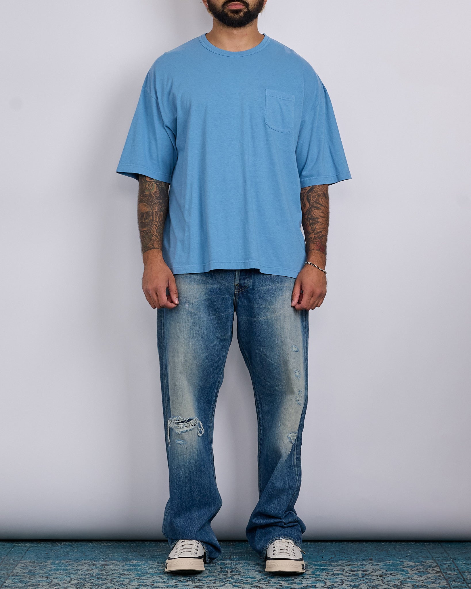 visvim Ex Jumbo Tee DMGD Lt.Blue – LESS 17