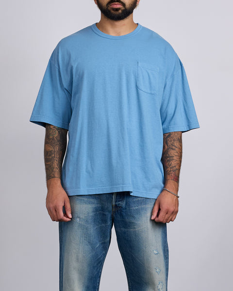Visvim tee tシャツ藍染めサンフェードヴィンテージ visvim Ex Jumbo Tee DMGD Lt.Blue – LESS 17