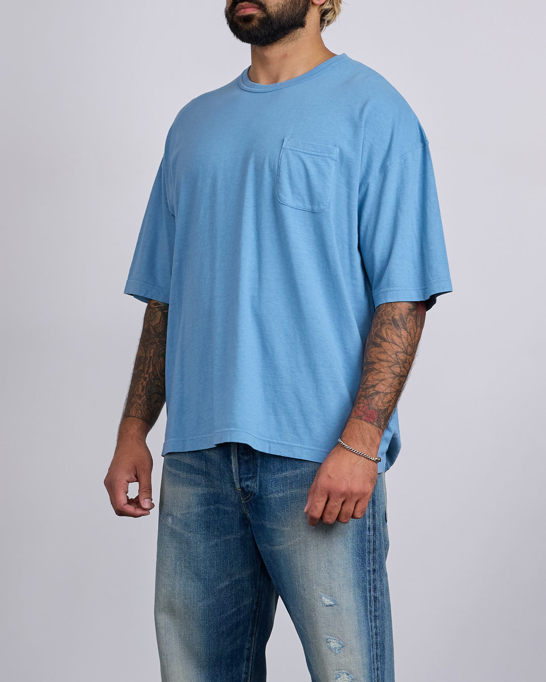 visvim Ex Jumbo Tee DMGD Lt.Blue
