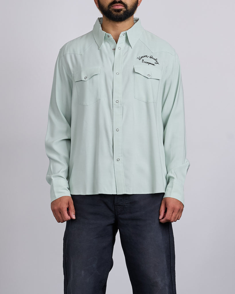 visvim Four Corners Long Sleeve Snap Shirt Lt.Green – LESS 17