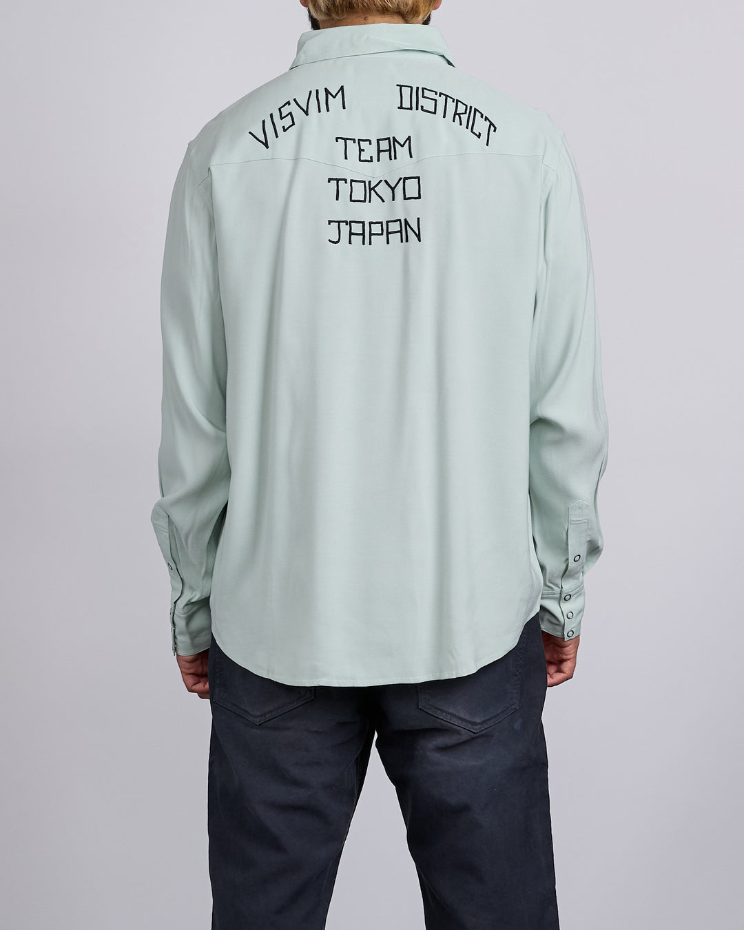 visvim Four Corners Long Sleeve Snap Shirt Lt.Green
