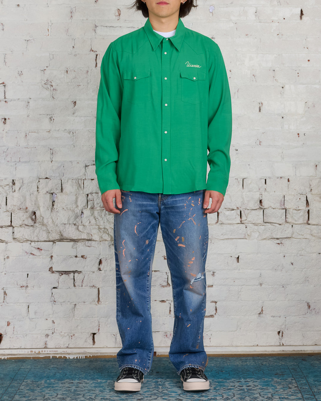 visvim Four Corners Longsleeve Button Shirt Green