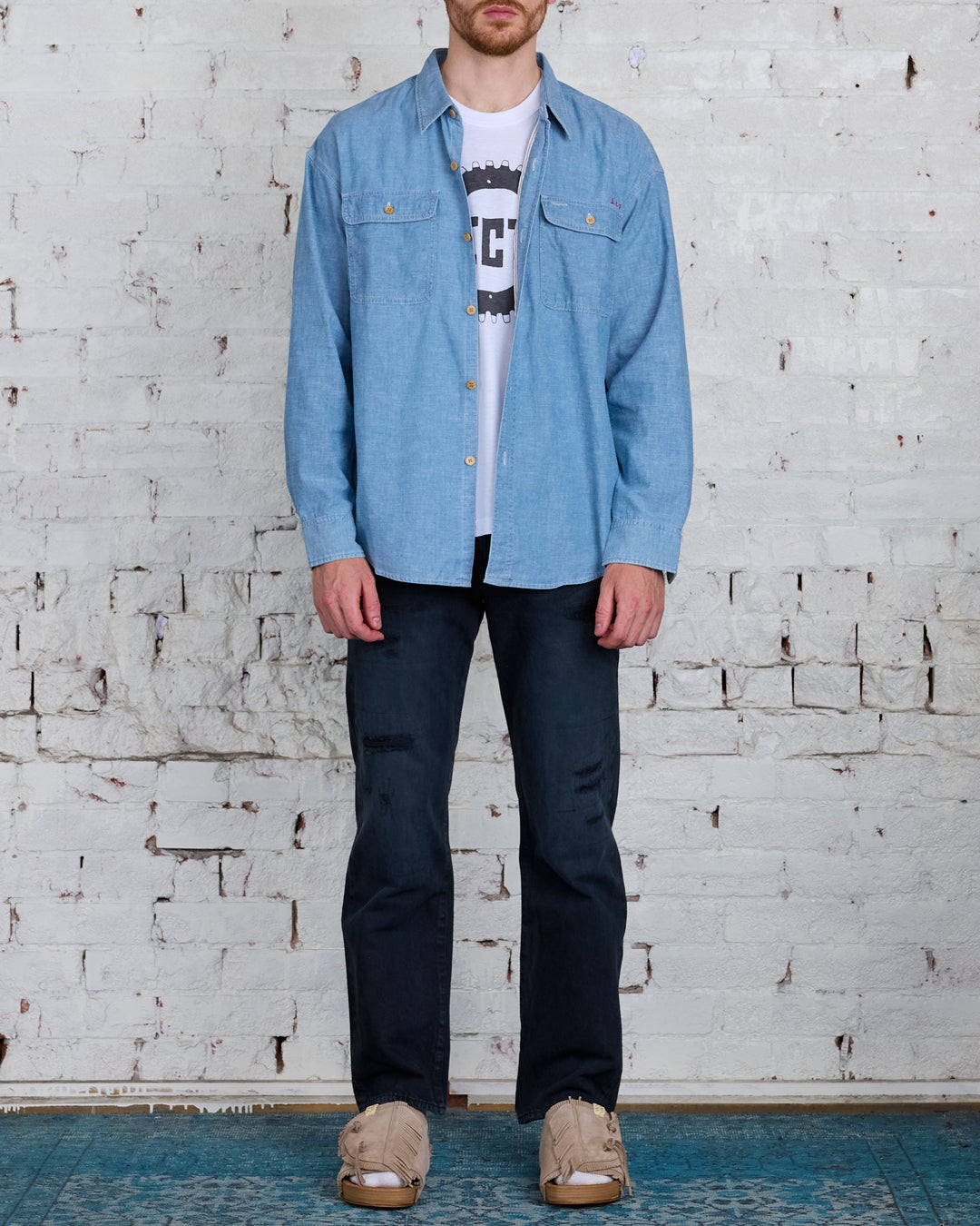 visvim I.C.T. Langer Chambray Button Shirt Lt.Indigo