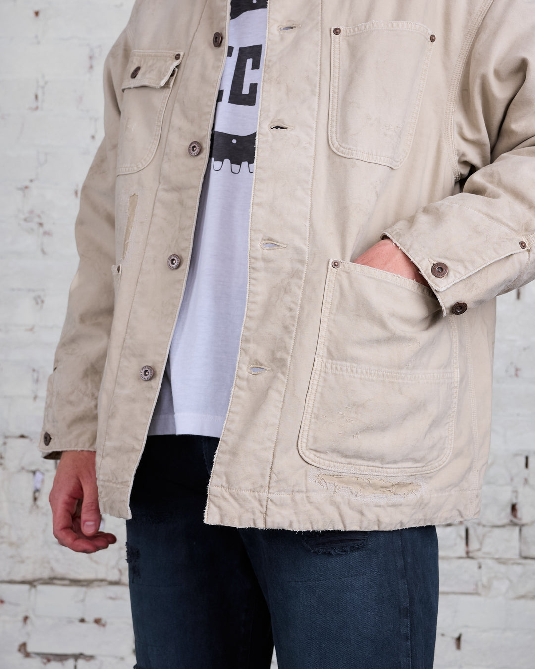 visvim I.C.T. Macray Coverall Jacket Crash Beige