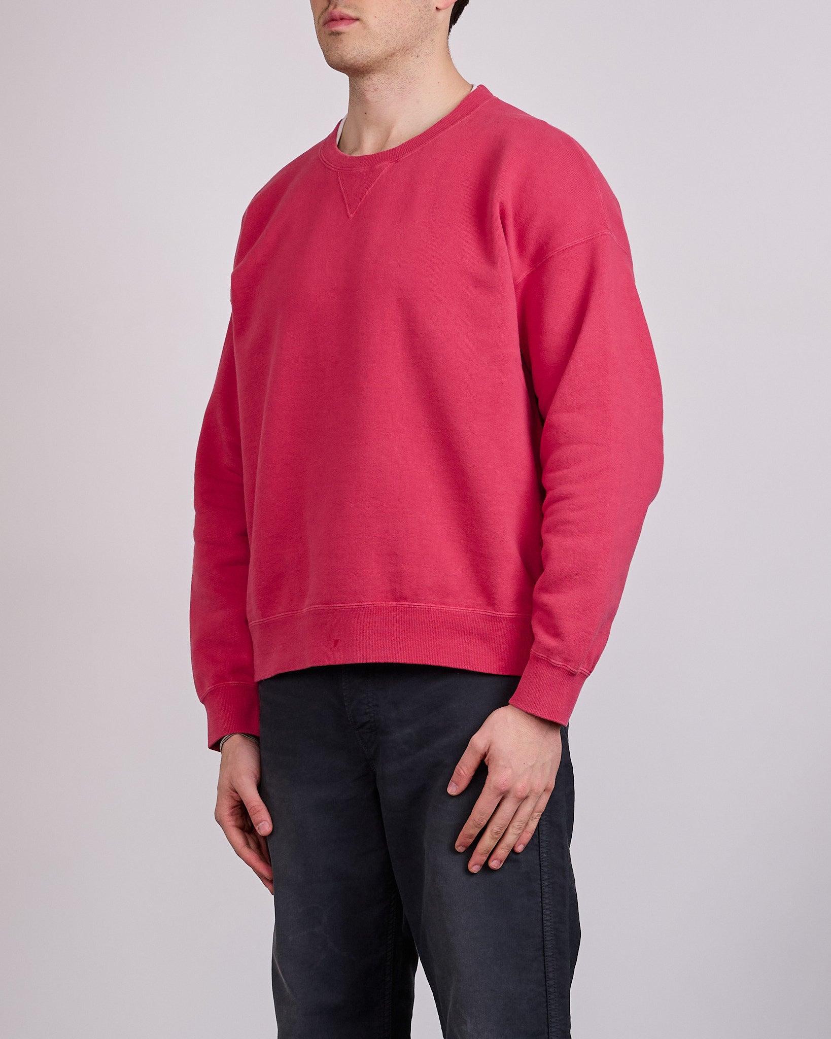 visvim Jumbo SB Crew Sweat DMGD Red – LESS 17