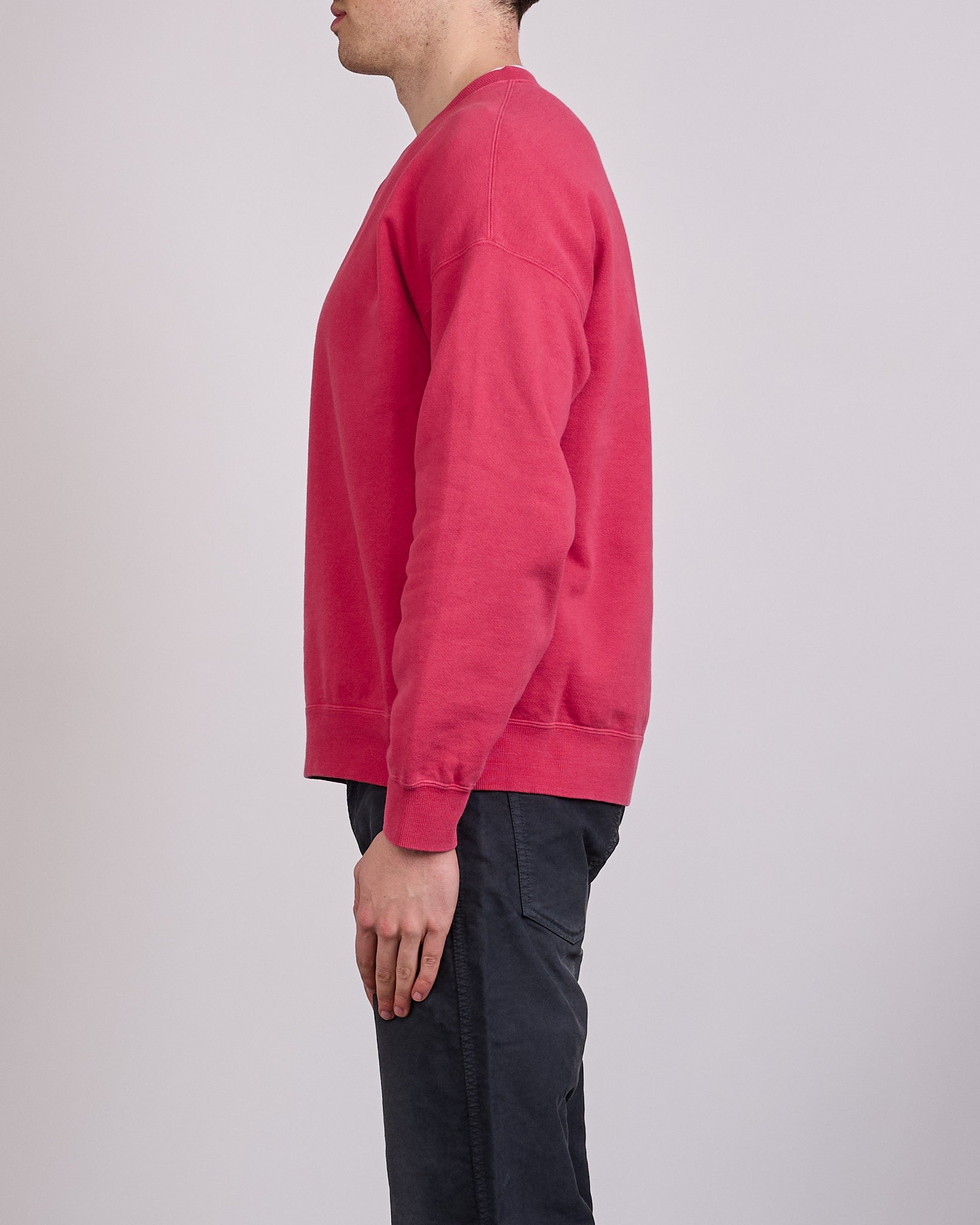 visvim Jumbo SB Crew Sweat DMGD Red – LESS 17