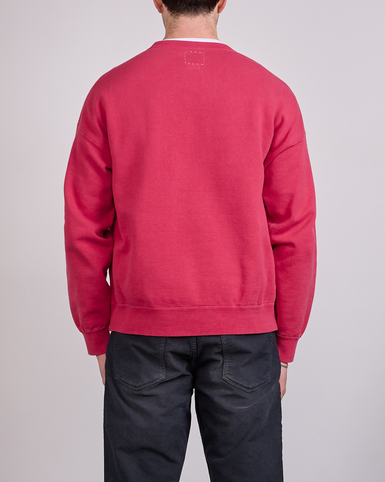 visvim Jumbo SB Crew Sweat DMGD Red – LESS 17