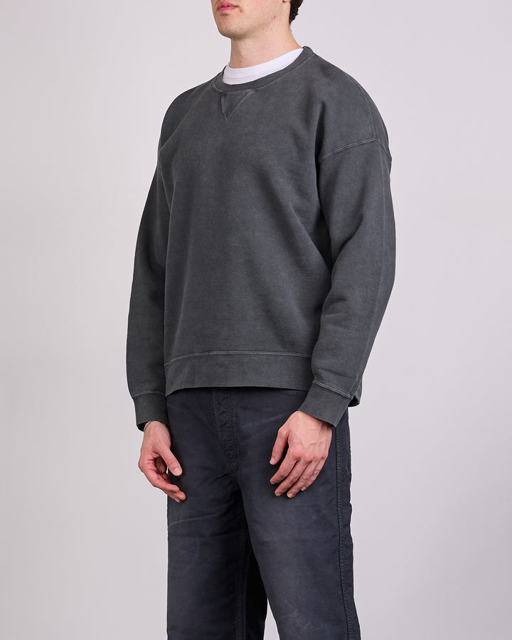 visvim Jumbo SB Sweat Long Sleeve Crewneck DMGD Black