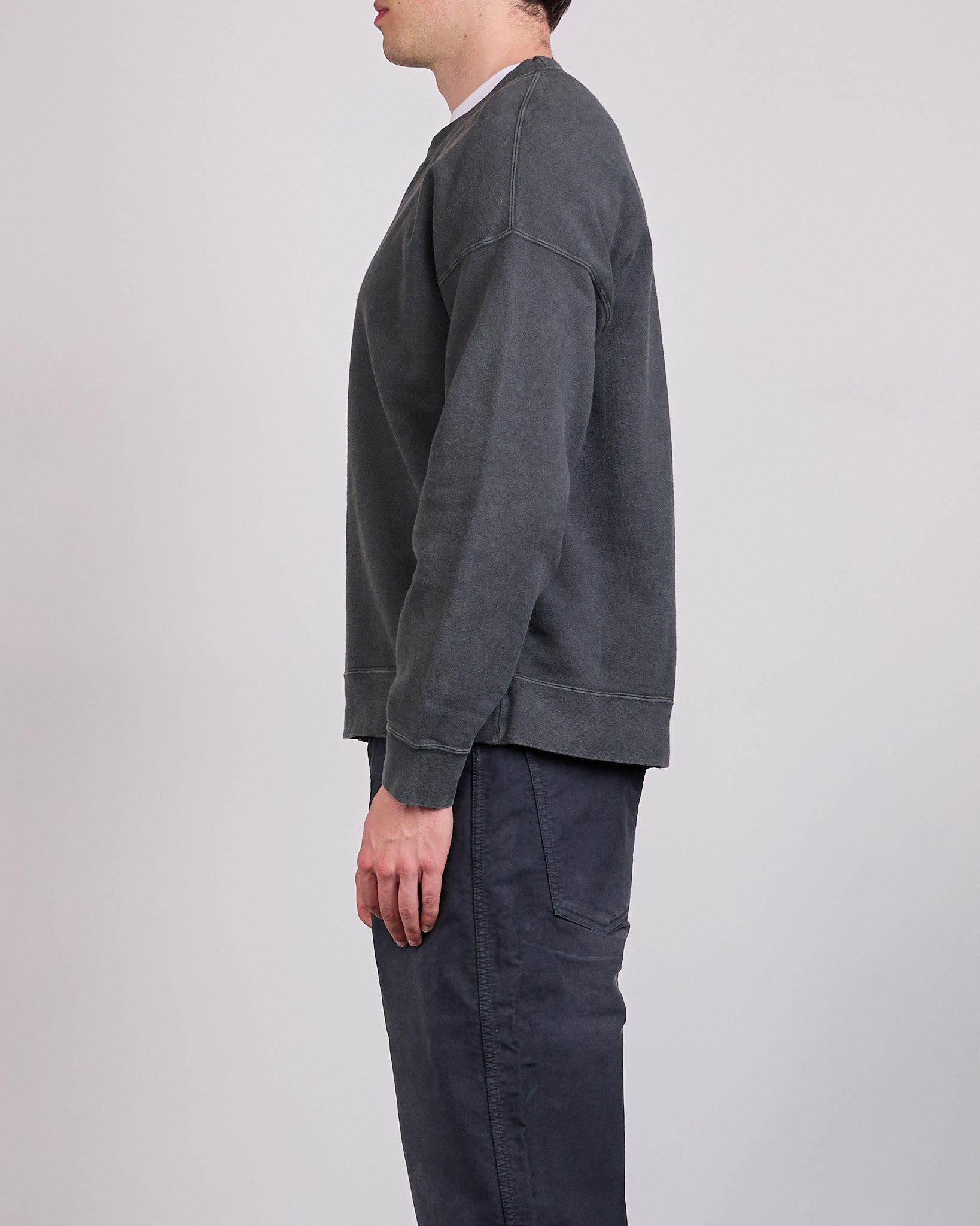 visvim Jumbo SB Sweat Long Sleeve Crewneck DMGD Black – LESS 17