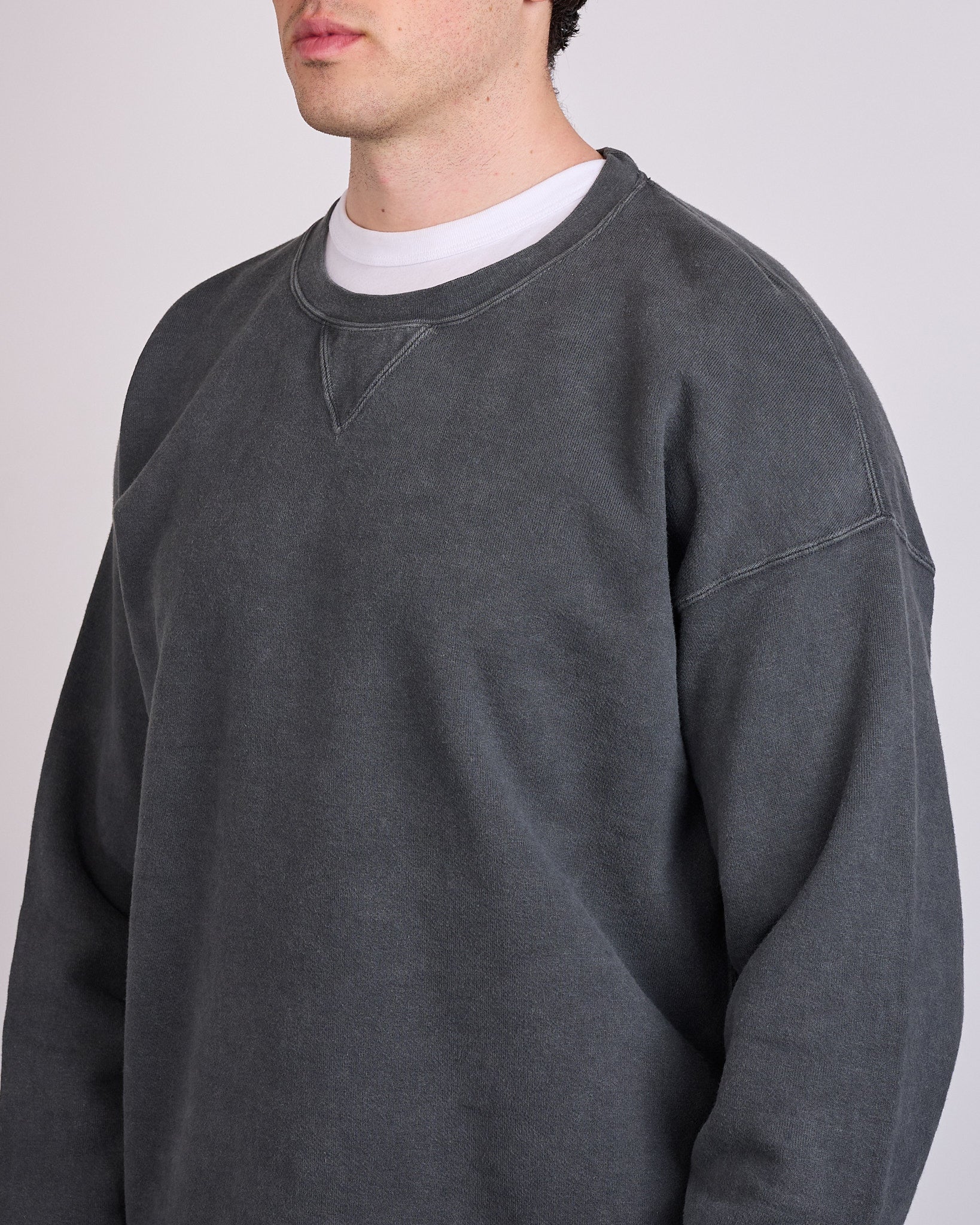 visvim Jumbo SB Sweat Long Sleeve Crewneck DMGD Black – LESS 17