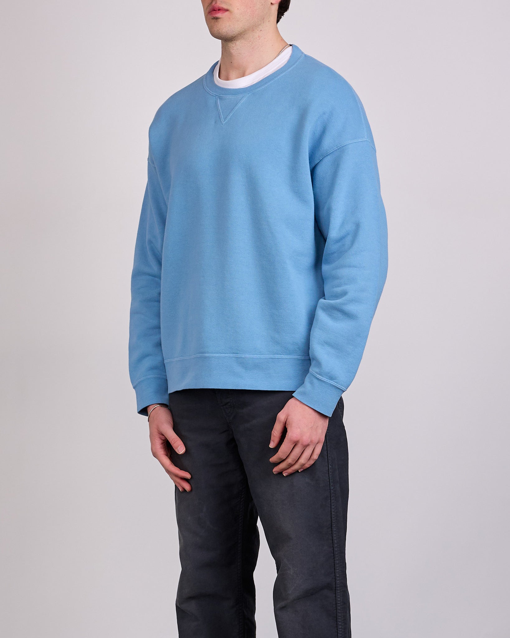visvim Jumbo SB Sweat Long Sleeve Crewneck DMGD Lt.Blue – LESS 17