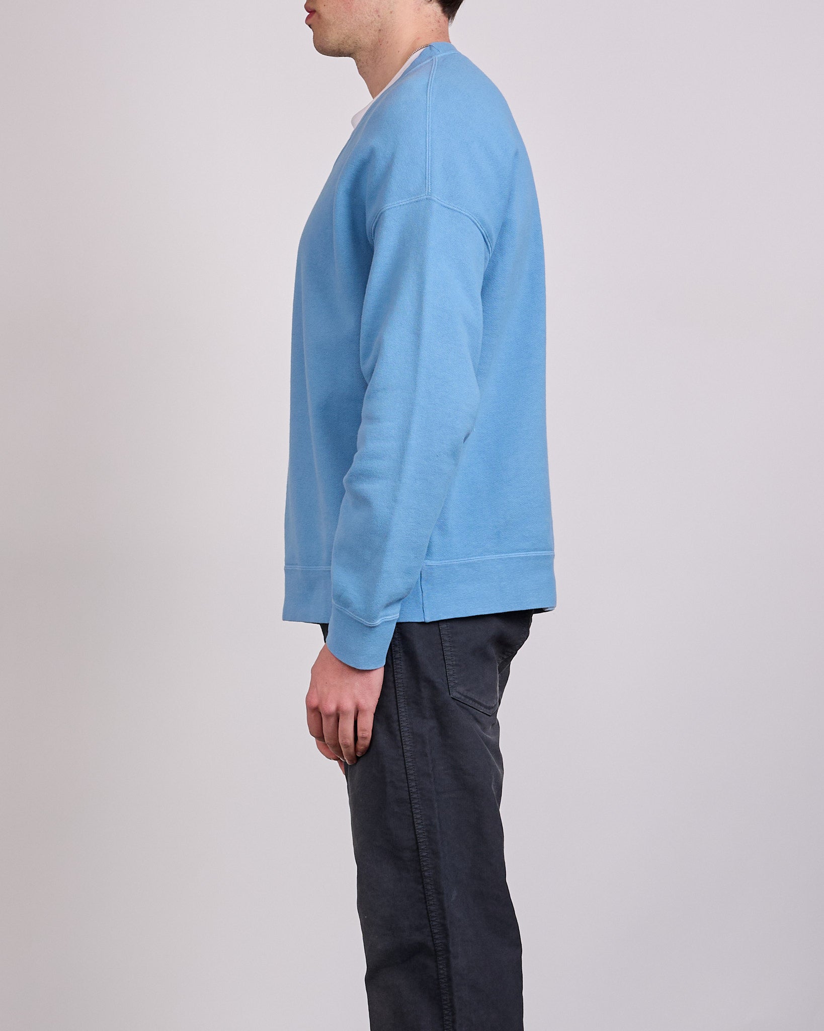 visvim Jumbo SB Sweat Long Sleeve Crewneck DMGD Lt.Blue – LESS 17