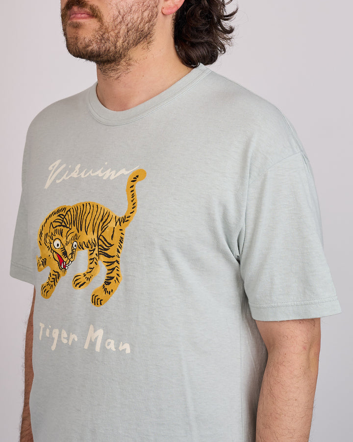 visvim Jumbo T-Shirt Tiger Man T-Shirt Lt.Blue