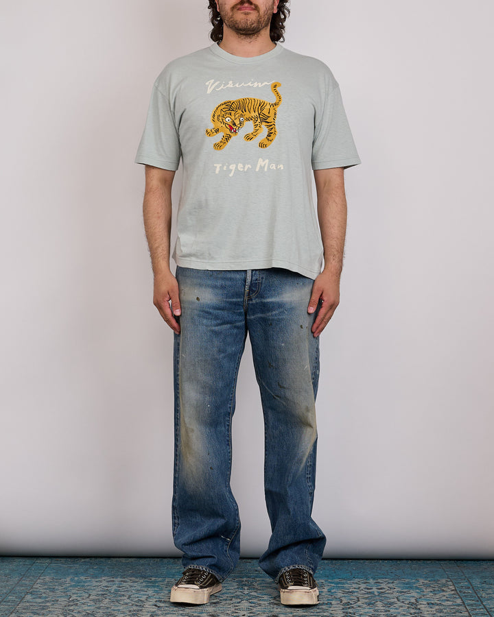 visvim Jumbo T-Shirt Tiger Man T-Shirt Lt.Blue