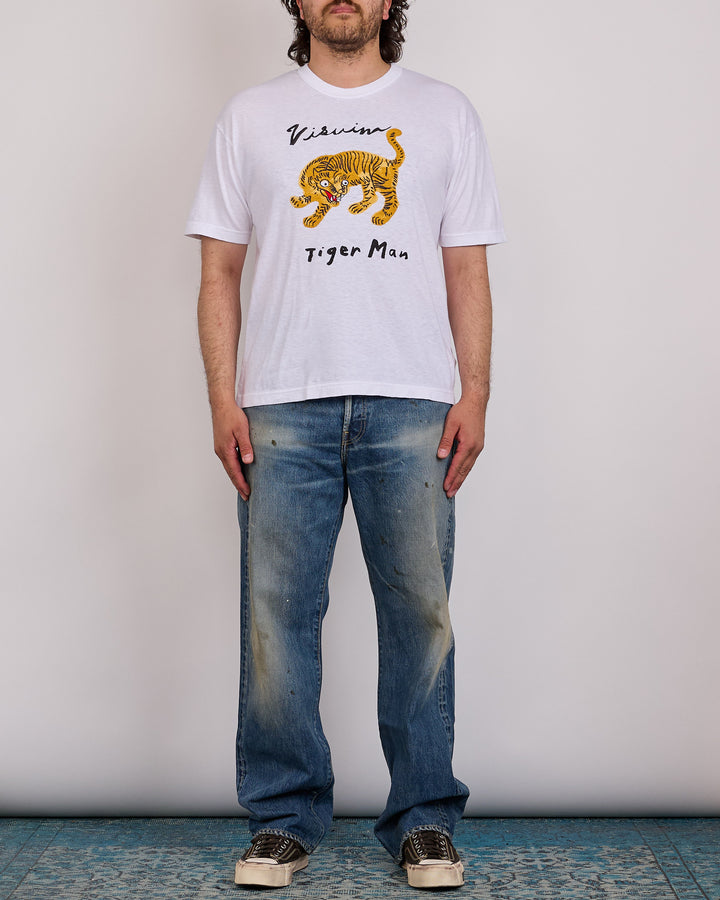 visvim Jumbo T-Shirt Tiger Man T-Shirt White