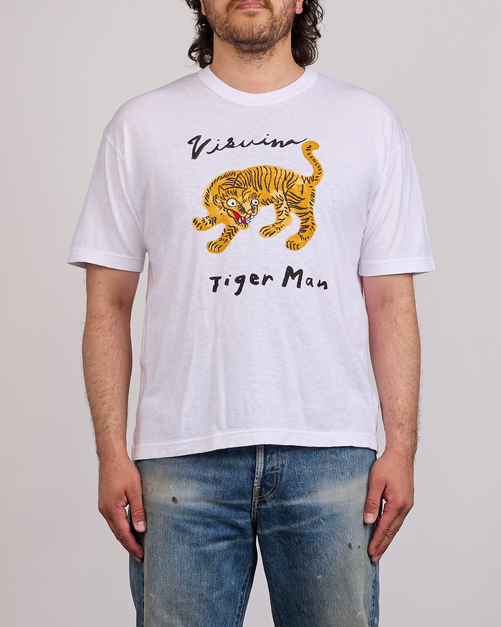 visvim Jumbo T-Shirt Tiger Man T-Shirt White – LESS 17