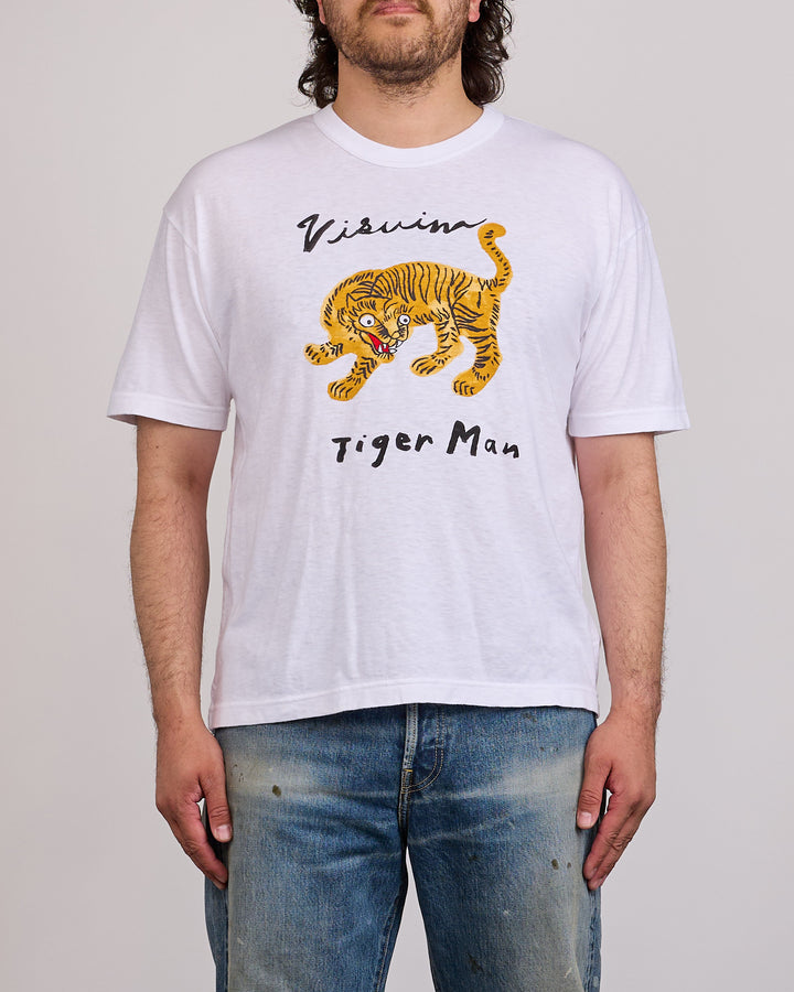 visvim Jumbo T-Shirt Tiger Man T-Shirt White
