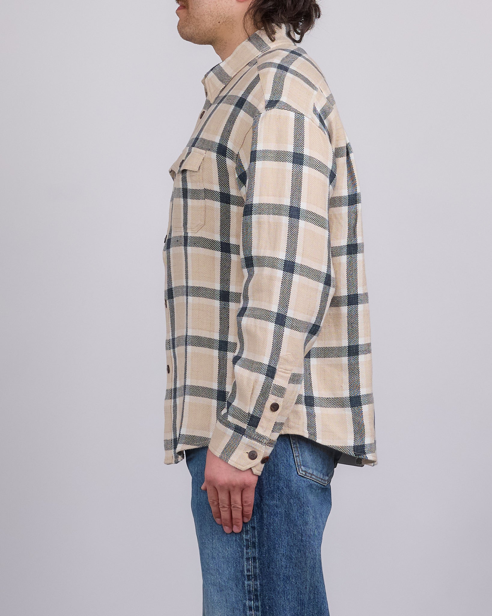 visvim Lumber Check Button Shirt Longsleeve Beige – LESS 17