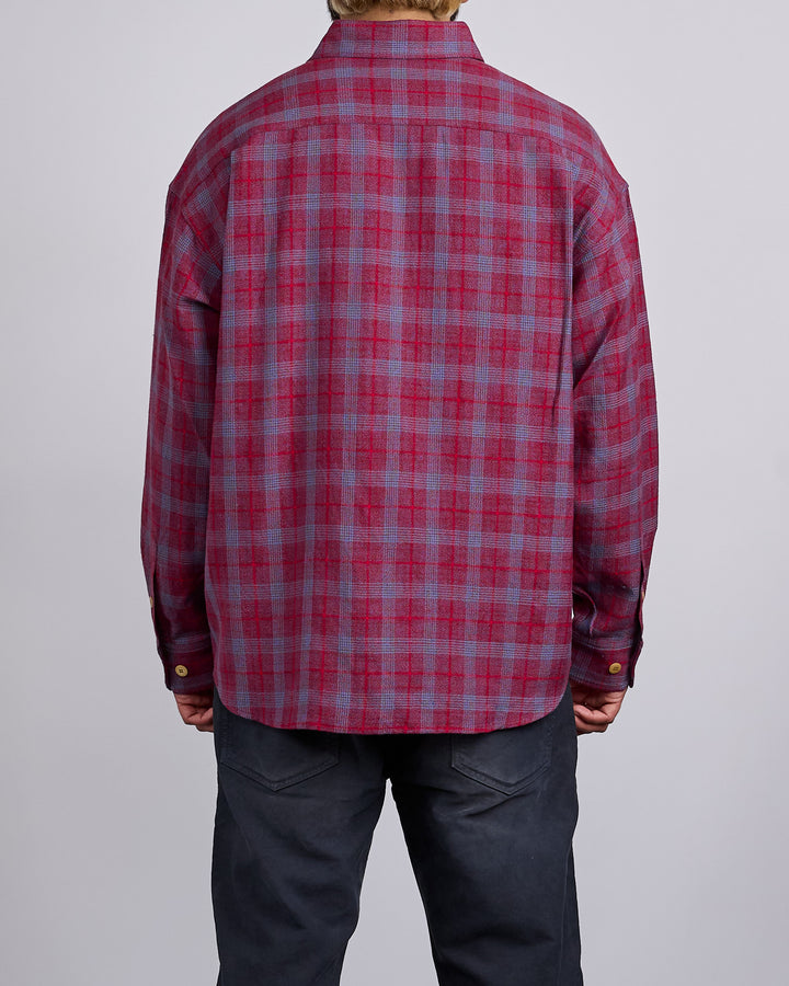 visvim Lumber Check Long Sleeve Button Shirt Red