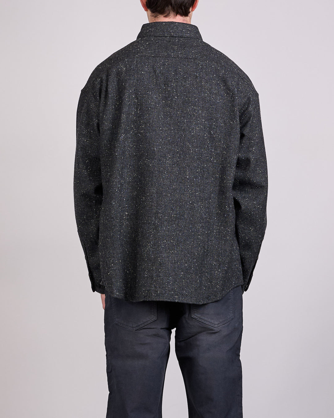 visvim Lumber Tweed Long Sleeve Button Shirt Black