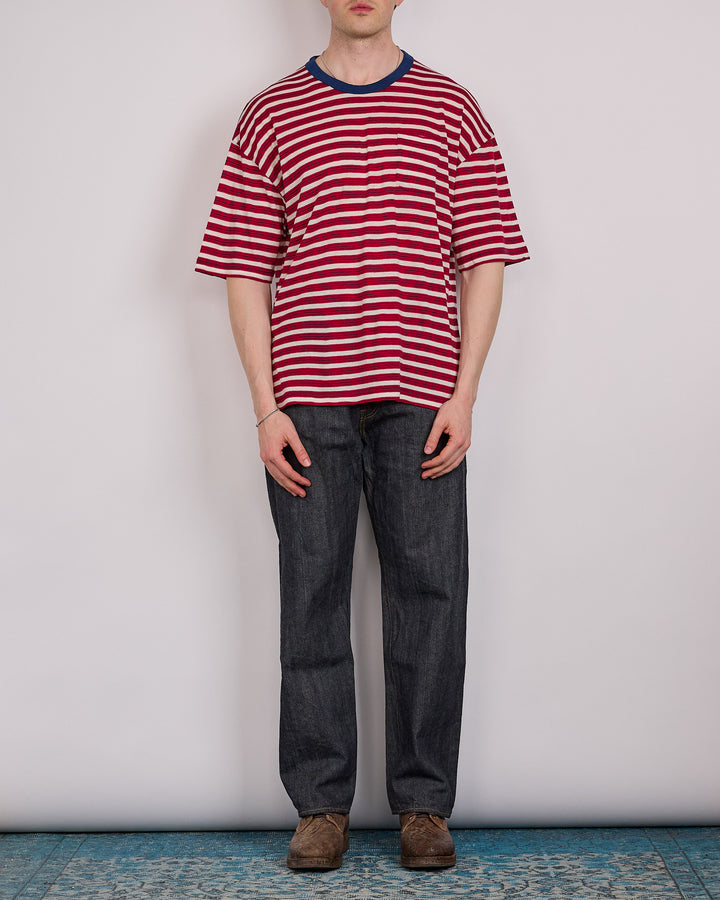 visvim Mondo Border T-Shirt (Fine Wool) Red