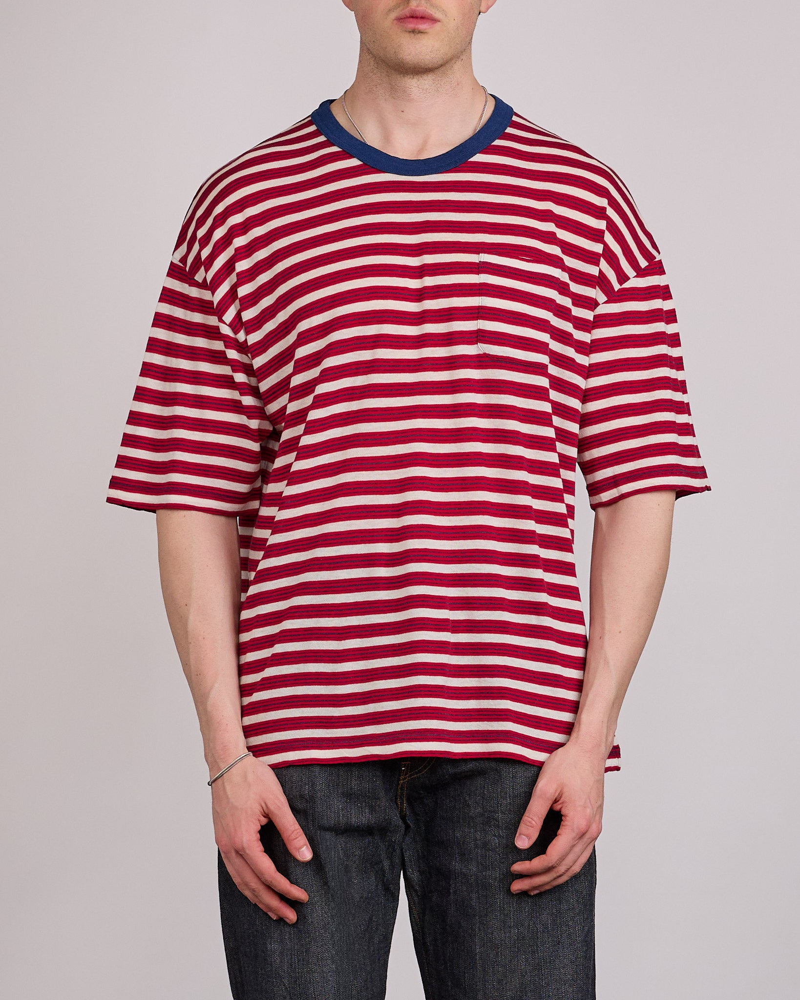 visvim Mondo Border T-Shirt (Fine Wool) Red – LESS 17