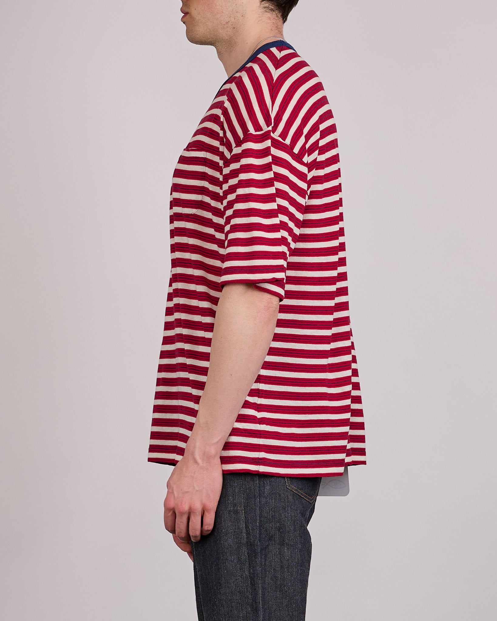 visvim Mondo Border T-Shirt (Fine Wool) Red – LESS 17