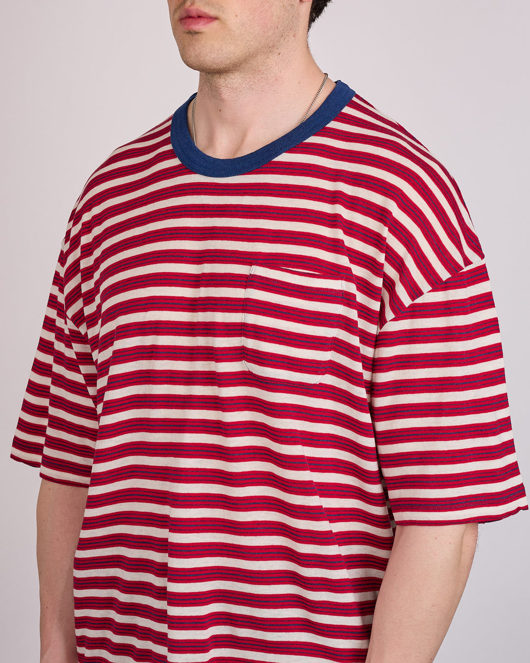 visvim Mondo Border T-Shirt (Fine Wool) Red
