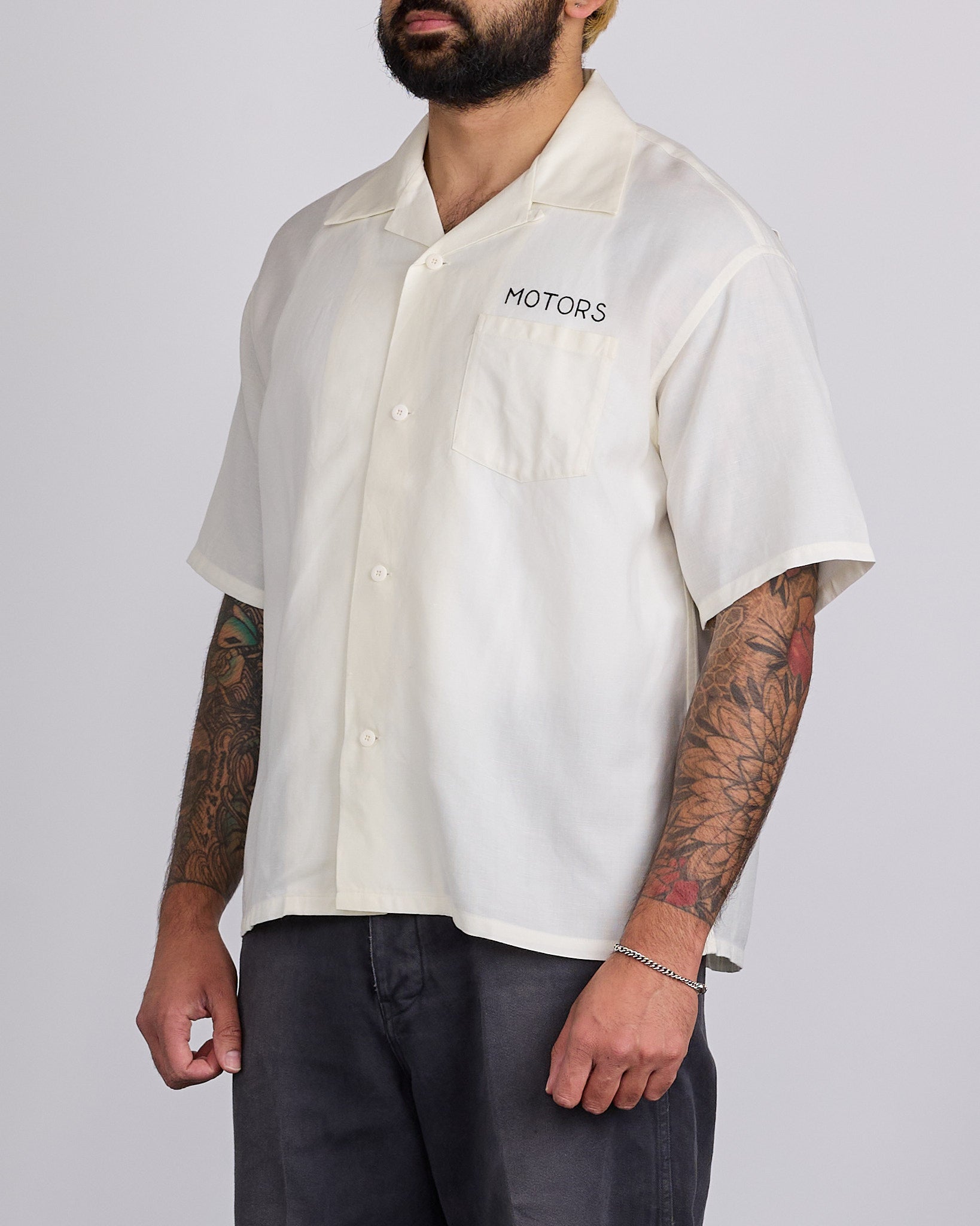 visvim Motors Crosby Shortsleeve Button Shirt White – LESS 17