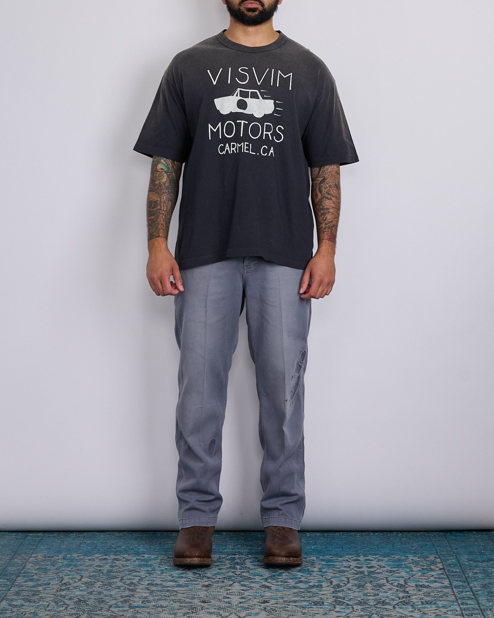 visvim Motors Jumbo Tee DMGD Black – LESS 17