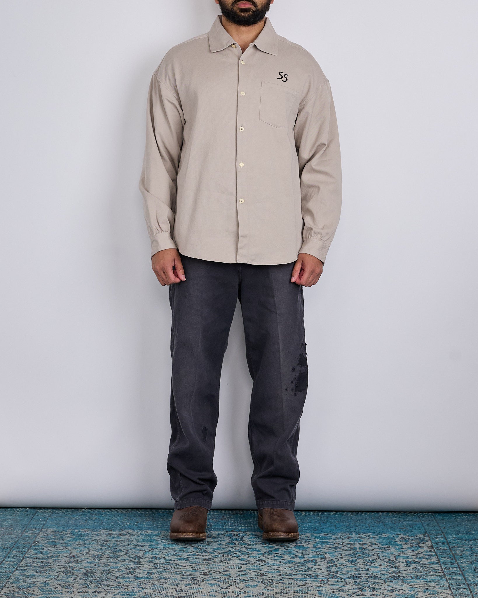 visvim Motors Palmer Longsleeve Button Shirt Ivory – LESS 17