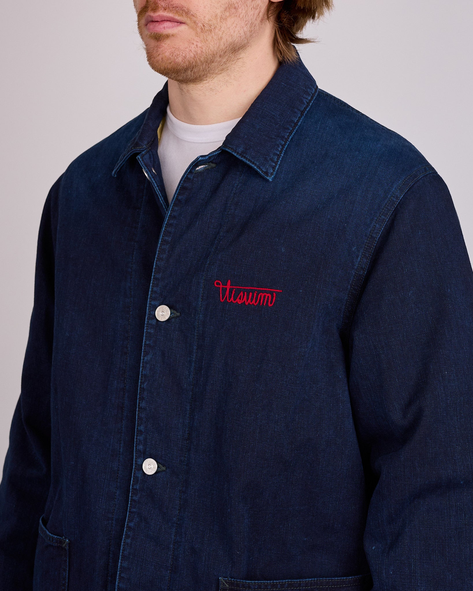 visvim Osiris Down Coverall Jacket DMGD Indigo – LESS 17