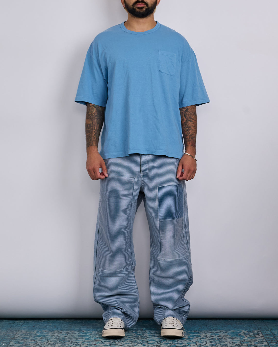 visvim Pastoral Pant Stripe Moleskin DMGD Blue