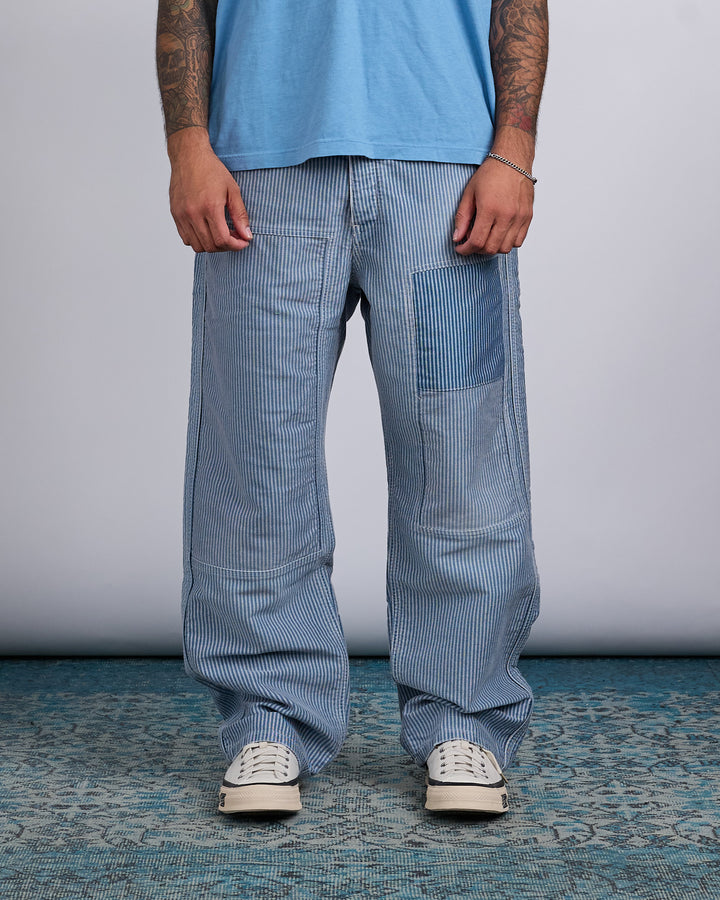 visvim Pastoral Pant Stripe Moleskin DMGD Blue
