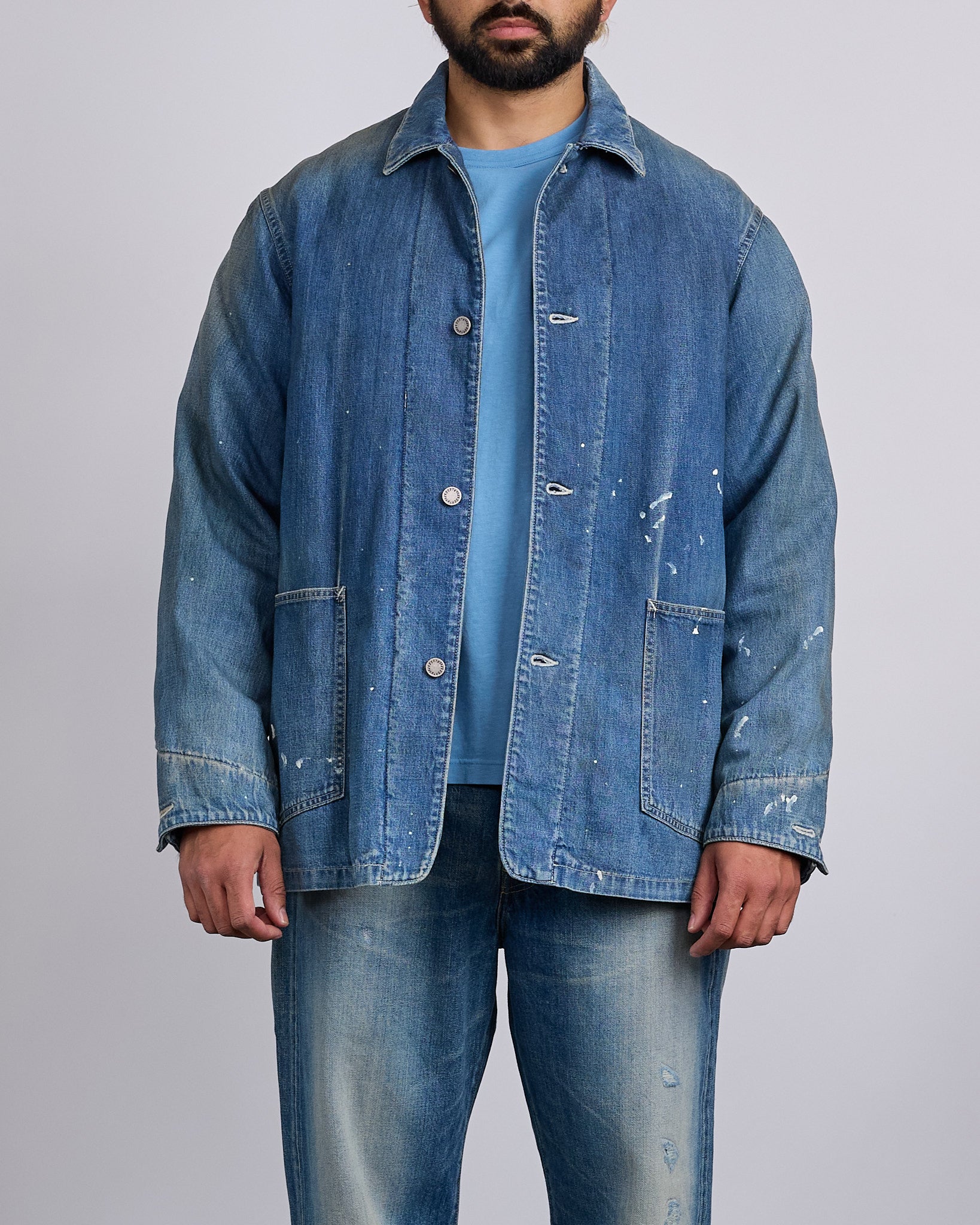 visvim Social Sculpture Coverall Down Jacket DMGD Indigo – LESS 17